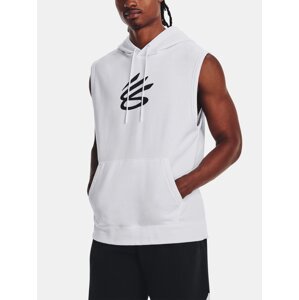 Under Armour Curry Fleece SLVLS Hoodie-WHT - Men