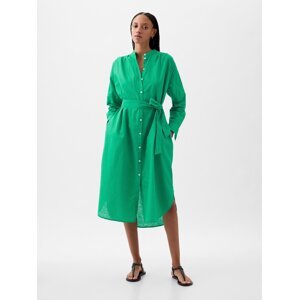 Zelené dámske ľanové midi šaty GAP
