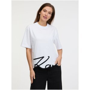 White women's T-shirt KARL LAGERFELD Karl Signature - Women