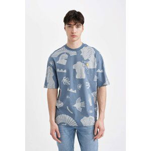 DEFACTO Comfort Fit Crew Neck Printed T-Shirt