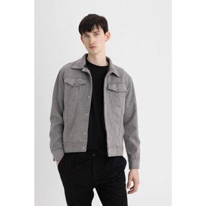 DEFACTO Slim Fit Shirt Collar Taffeta Suede Jacket