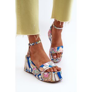Patterned Platform Sandals And Wedge Multicolor Wiandia