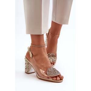 Gold D&A Transparent High Heeled Sandals