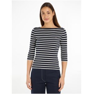 White and Blue Women's Striped T-Shirt Tommy Hilfiger New Cody - Women