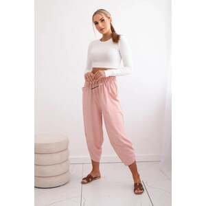 Wide-leg trousers with pockets - dark powder pink