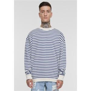 Men's Striped Crewneck Sweatshirt - White Sand/Blue