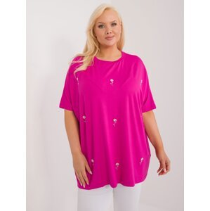 Fuchsia loose oversized blouse with flowers