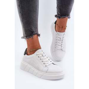 Women's leather platform sneakers white Gatira