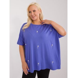 Purple plus size blouse with appliqués