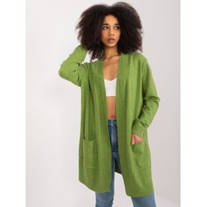 Light green loose cardigan with pockets