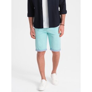 Ombre Men's chinos shorts with denim trim