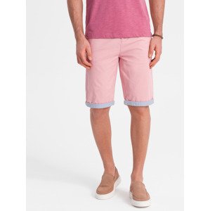 Ombre Men's chinos shorts with denim trim