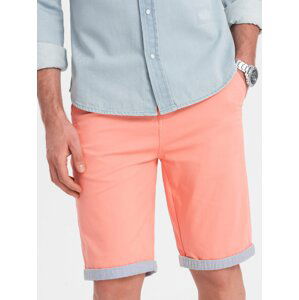 Ombre Men's chinos shorts with denim trim