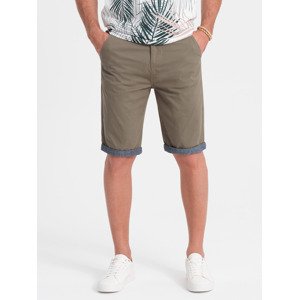 Ombre Men's chinos shorts with denim trim