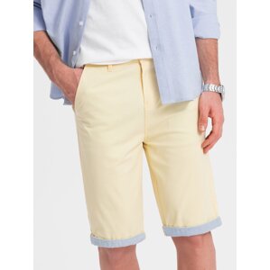 Ombre Men's chinos shorts with denim trim