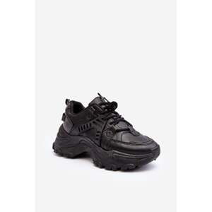 Chunky Women's Sports Shoes Sneakers Black Toderus