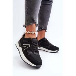 Women's sneakers made of black Vinelli eco leather