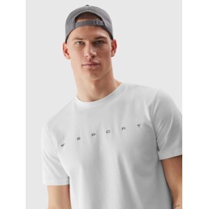 Men's T-shirt in a regular fit made of organic cotton with a 4F print - white