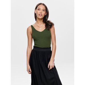 Dark Green Ribbed Tank Top JDY Nanna - Women