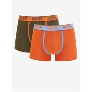 Set of two men's boxer shorts in khaki and orange Diesel - Men's