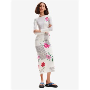 White women's patterned maxi dress Desigual María - Women