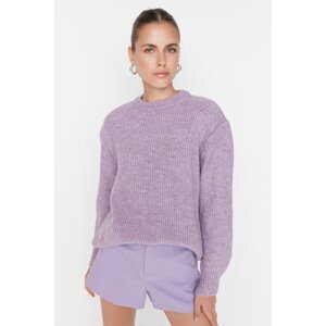 Trendyol Lilac Wide Fit, Soft Textured Basic Knitwear Sweater