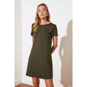 Trendyol Khaki Back Detail Knitted Dress