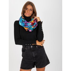 Women's turquoise and fuchsia floral scarf