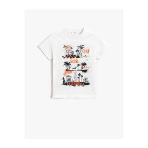 Koton Printed T-Shirt Short Sleeved Crew Neck Cotton