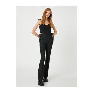 Koton Spanish Leg Leggings Trousers with Tie Detail on the Sides.