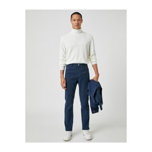 Koton Basic Gabardine Pants with Buttons, Pocket Detailed.