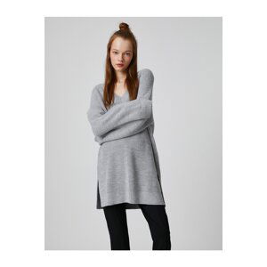 Koton Oversize Knitwear Sweater V-Neck Long Sleeve