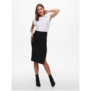 Black Women's Ribbed Pencil Skirt ONLY Emma - Ladies