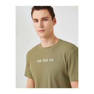 Koton Embroidered Motto T-Shirt, Crew Neck Short Sleeved