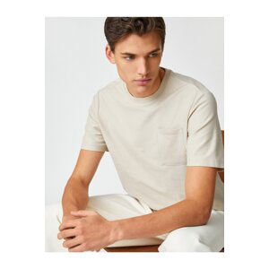 Koton Basic T-Shirt Pocket Detailed Crew Neck Short Sleeve Cotton