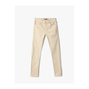 Koton Basic Gabardine Trousers with 5 Pockets Button Detailed.