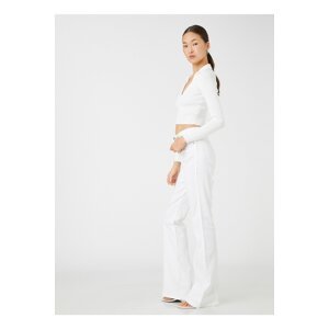 Koton Normal Waist Standard biele dámske nohavice 3sal40008mw