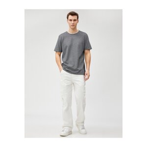 Koton Basic Knitted T-Shirt with Stripes Round Neck Short Sleeves