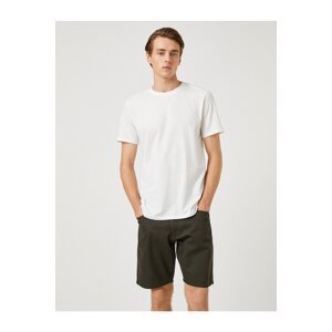 Koton Basic Canvas Shorts With Button Detailed Pockets.