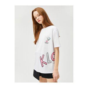 Koton Snoopy T-Shirt Short Sleeved Crew Neck Cotton