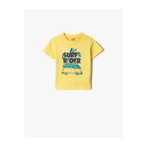 Koton Surf-themed Printed Short Sleeved T-Shirt, Crew Neck