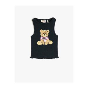 Koton Athlete Crop Sleeveless Teddy Bear Printed Slim Fit.