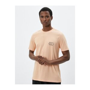 Koton Motto Printed T-Shirt Crew Neck Cotton Short Sleeved