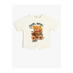 Koton T-Shirt Short Sleeve Crew Neck Teddy Bear Printed Cotton