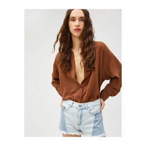 Koton Oversized Shirt Long Sleeved Classic Collar with Buttons