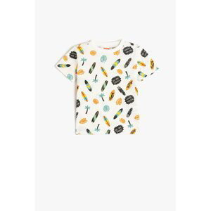 Koton Baby Boy Short Sleeve Round Neck Printed T-Shirt 3smb10163tk