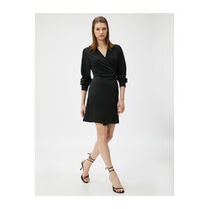 Koton Mini Dress Shirt Collar Wrapped