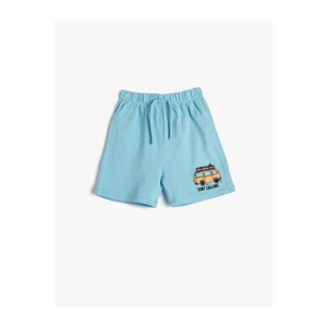 Koton Shorts with Tie Waist Elastic Printed Cotton