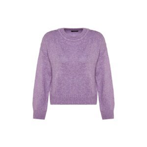 Trendyol Lilac Wide Fit, jemný textúrovaný základný pletený sveter