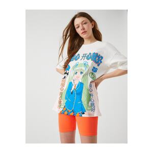 Koton Oversized Printed T-Shirt Cotton